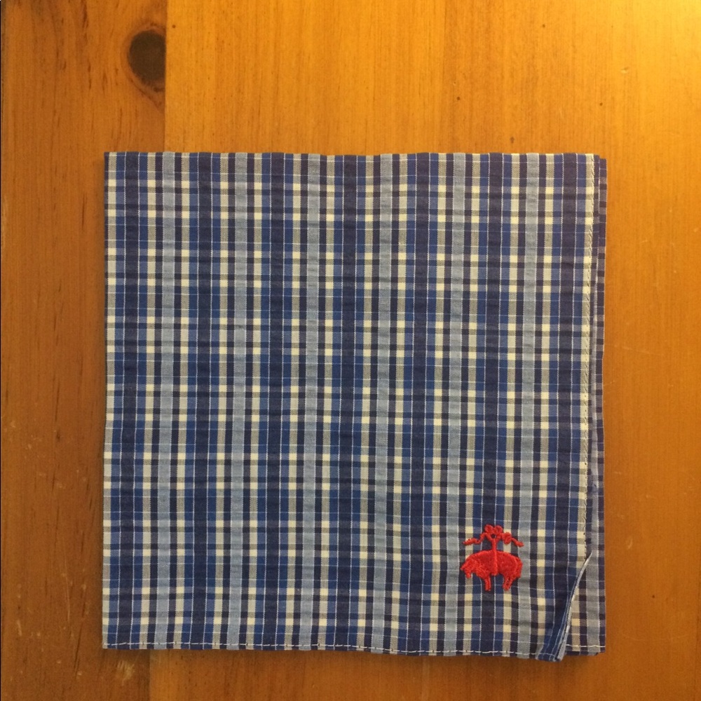 Brooks Brothers Blue & White Pocket Square